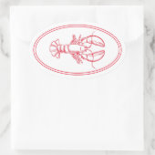 沿岸名門私立校風の赤と白ロブスター 楕円形シール (バッグ)