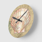 沿岸地図のコラージュ ラウンド壁時計 (傾斜)