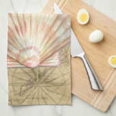 沿岸地図コラージュ キッチンタオル (四つ折り)