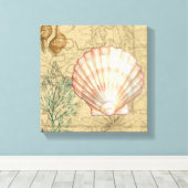 沿岸地図コラージュ キャンバスプリント (インサイチュ (ウッドフロア))