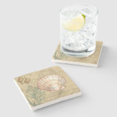 沿岸地図コラージュ ストーンコースター (横)