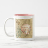 沿岸地図コラージュ ツートーンマグカップ (左)