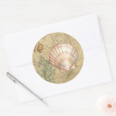 沿岸地図コラージュ ラウンドシール (封筒)