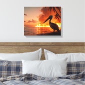 沿岸地獄見るペリカン キャンバスプリント (インサイチュ (寝室))