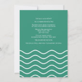 沿岸夏の海ビーチ水の色結婚の 招待状 (裏面)