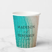 沿岸夏ビーチ目的地結婚海 紙コップ (裏面)