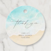 沿岸夏ブライダルシャワーメッセージカード フェイバータグ (正面)