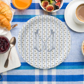 沿岸大千年カニストライプズモノグラム ペーパープレート