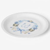 沿岸大千年カニ書道モノグラム ペーパープレート (アングル)