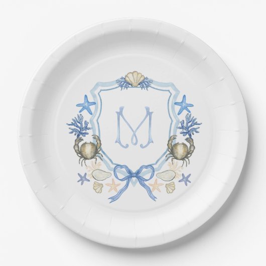 沿岸大千年カニ書道モノグラム ペーパープレート (正面)