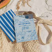 沿岸女性のカーボーイお洒落誕生日 招待状