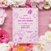 沿岸女性のカーボーイお洒落誕生日 招待状