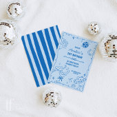 沿岸女性のカーボーイお洒落誕生日 招待状