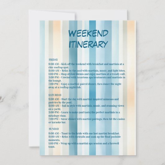 沿岸女性のカーボーイインサンセットストライプズ 招待状 (裏面)