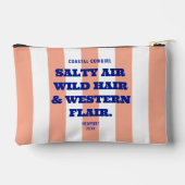 沿岸女性のカーボーイウェスタンしゃれているピンクカバナストライプ アクセサリーポーチ (裏面)