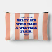 沿岸女性のカーボーイウェスタンしゃれているピンクカバナストライプ アクセサリーポーチ (正面)