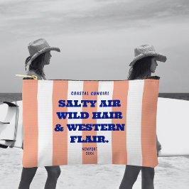 沿岸女性のカーボーイウェスタンしゃれているピンクカバナストライプ アクセサリーポーチ