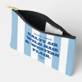 沿岸女性のカーボーイウェスタンしゃれているブルーカバナストライプ アクセサリーポーチ (見開き)