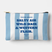沿岸女性のカーボーイウェスタンしゃれているブルーカバナストライプ アクセサリーポーチ (正面)