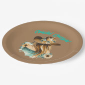 沿岸女性のカーボーイウェスタン9"パーティー ペーパープレート (アングル)