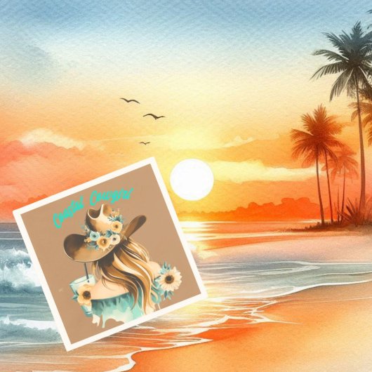 沿岸女性のカーボーイウエスタンパーティー スタンダードカクテルナプキン