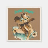 沿岸女性のカーボーイウエスタンパーティー スタンダードカクテルナプキン (正面)