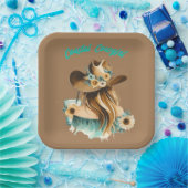 沿岸女性のカーボーイウエスタンパーティー ペーパープレート (パーティー)