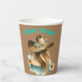 沿岸女性のカーボーイウエスタンパーティー 紙コップ (正面)