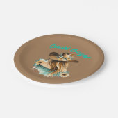 沿岸女性のカーボーイウエスタン7インチパーティー ペーパープレート (アングル)