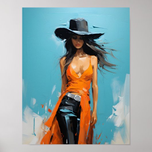 沿岸女性のカーボーイエステティックルームデコールポスター ポスター (正面)