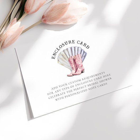 沿岸女性のカーボーイエレガントブライダルシャワー エンクロージャーカード