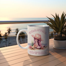 沿岸女性のカーボーイコーヒーマグ マグカップ