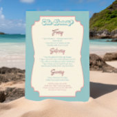 沿岸女性のカーボーイサーフボードバチェロレッテ 招待状