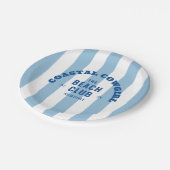 沿岸女性のカーボーイザビーチクラブデニムブルー ペーパープレート (アングル)