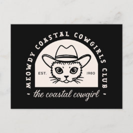 沿岸女性のカーボーイズクラブスクワッド黒エステティック猫 ポストカード
