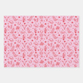 沿岸女性のカーボーイセット3西誕生日ギフト ラッピングペーパーシート (正面)