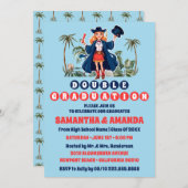 沿岸女性のカーボーイダブル卒業パーティー 招待状 (正面/裏面)