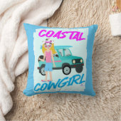 沿岸女性のカーボーイトレンドおもしろいデザインアート クッション (ブランケット)