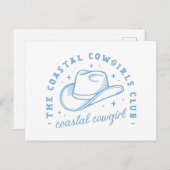 沿岸女性のカーボーイハット西海岸の青い美学 ポストカード (正面/裏面)