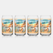 沿岸女性のカーボーイハッピーバースデー飲料 ガラス缶 (正面)