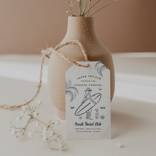 沿岸女性のカーボーイバチェロレッテの恩恵 ギフトタグ