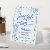 沿岸女性のカーボーイバチェロレッテウィークエンドサイン 台座サイン (インサイチュ)
