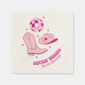 沿岸女性のカーボーイバチェロレッテディスコピンク スタンダードカクテルナプキン (正面)