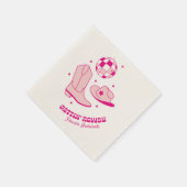 沿岸女性のカーボーイバチェロレッテディスコピンク スタンダードカクテルナプキン (角)