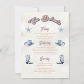 沿岸女性のカーボーイバチェロレッテブーツハット 招待状 (裏面)