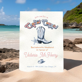 沿岸女性のカーボーイバチェロレッテブーツハット 招待状