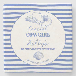 沿岸女性のカーボーイバチェロレッテ印刷 ストーンコースター