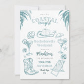 沿岸女性のカーボーイバチェロレッテ招待状 招待状 (正面)