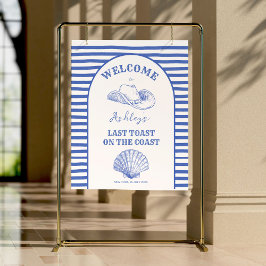 沿岸女性のカーボーイバチェロレッテ歓迎サイン ポスター