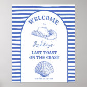 沿岸女性のカーボーイバチェロレッテ歓迎サイン ポスター (正面)